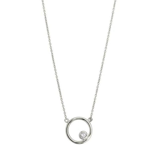 MC Collective Circle Pendant Necklace with Cubic Zirconia Accent, Womens Silver Tone Product Image