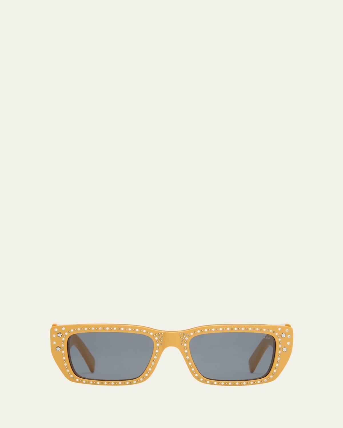 x Palm Angels Crystal Acetate & Plastic Rectangle Sunglasses Product Image