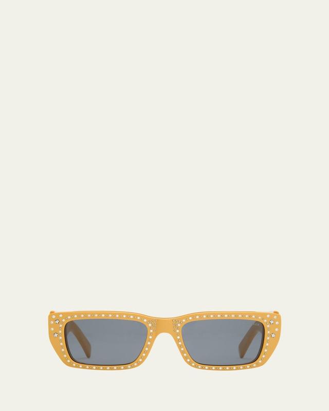 x Palm Angels Crystal Acetate & Plastic Rectangle Sunglasses Product Image