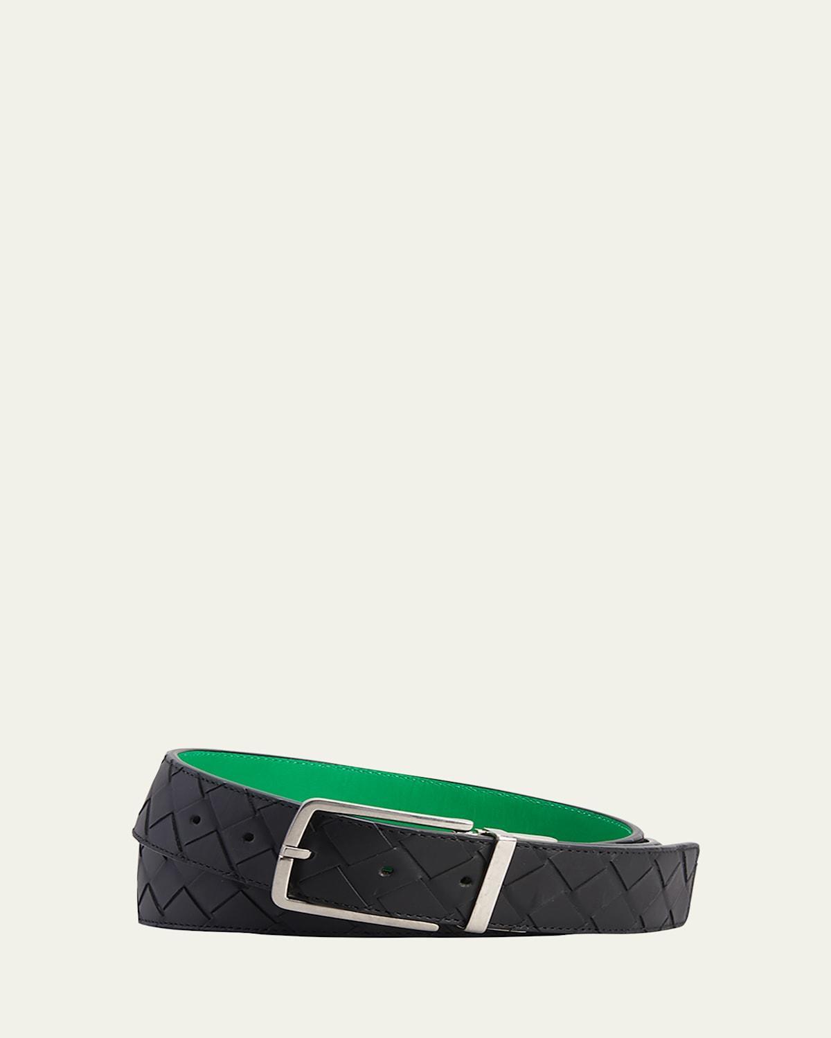 Mens Reversible Intrecciato Leather Belt Product Image