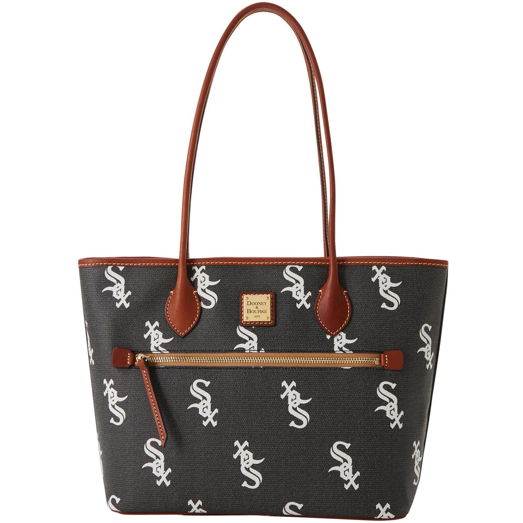 Dooney & Bourke Womens MLB White Sox Coated Cotton Tote Shopping Bag in Black Product Image