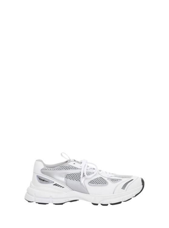 AXEL ARIGATO Marathon Runner Silver And White Sneakers Wth Logo In Leather Blend Man Product Image