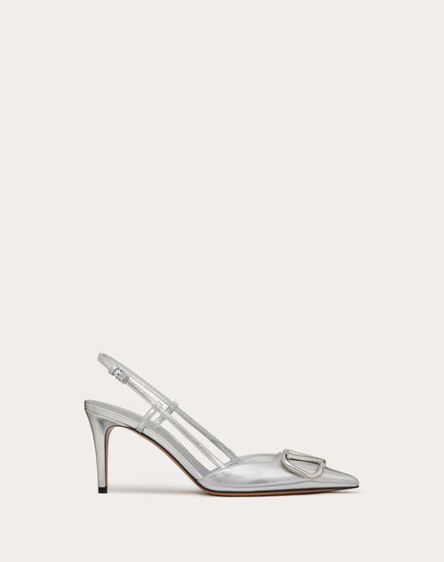 VLOGO SIGNATURE SLINGBACK PUMP IN LAMINATED NAPPA LEATHER 80MM Product Image