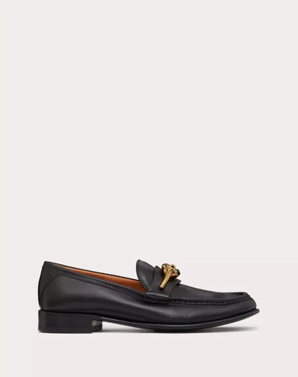 Valentino Vlogo Leather Loafer In Black Product Image