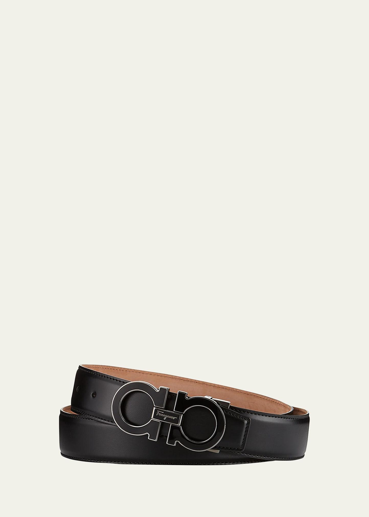 Mens Enamel Double Gancini Belt Product Image