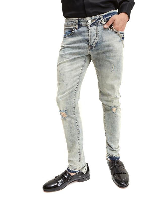 Mens Modern Grunge Skinny Fit Denim Jeans Product Image