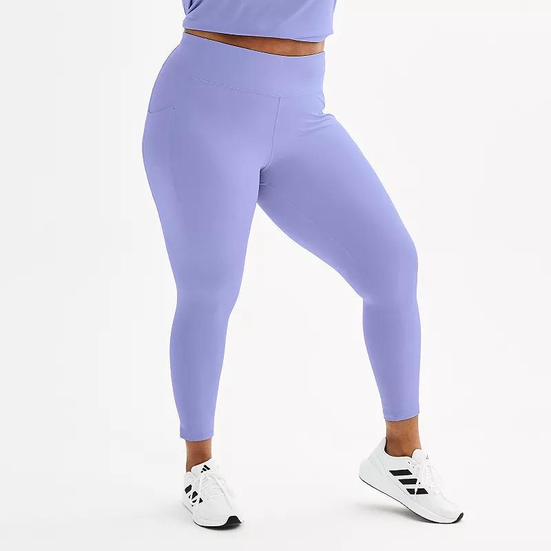 Plus Size Tek Gear Ultrastretch High-Waisted Side Pocket 7/8 Leggings, Womens Maiti Pink Product Image