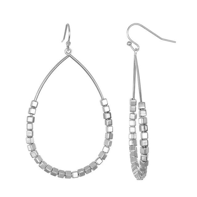 Emberly Silver Tone Large Teardrop Earrings, Womens, None Product Image