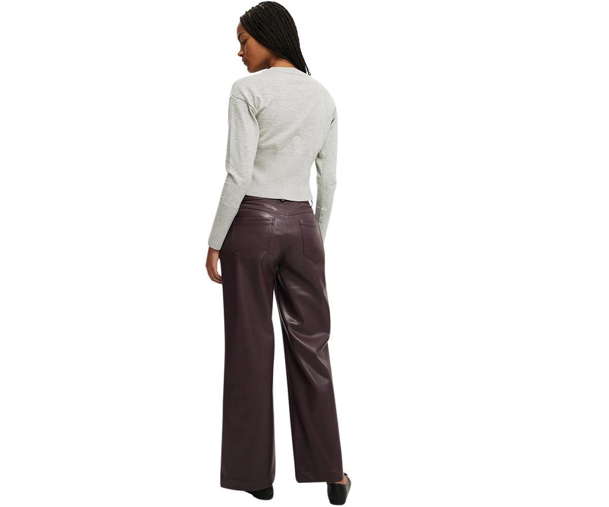 Cotton On Womens Faux Leather Wide Leg Pant Product Image