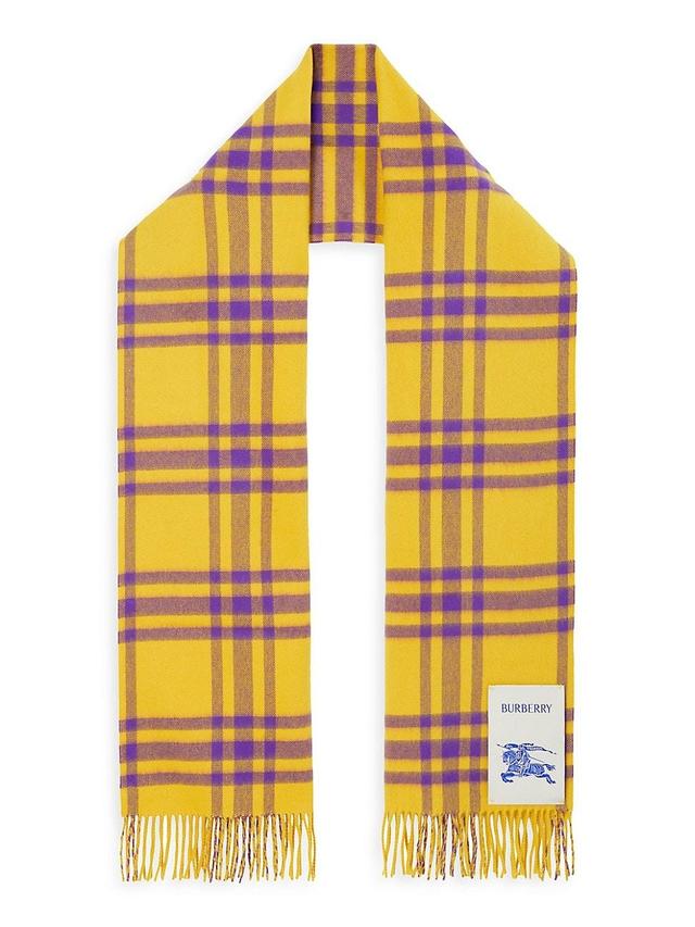 Womens Check Cashmere Scarf Product Image