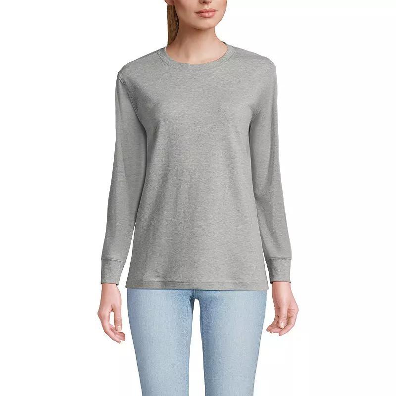 Womens Lands End Relaxed Long Sleeve Crewneck Top Product Image