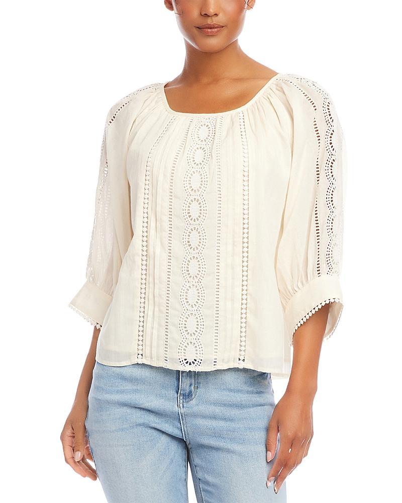 Karen Kane Women's Lace Inset Top, , 100% Polyester Product Image