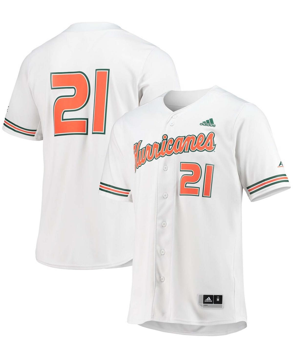 Mens White Miami Hurricanes Replica Baseball Jersey - White Product Image