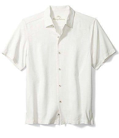 Tommy Bahama Bali Border Floral Jacquard Short Sleeve Silk Button-Up Shirt Product Image