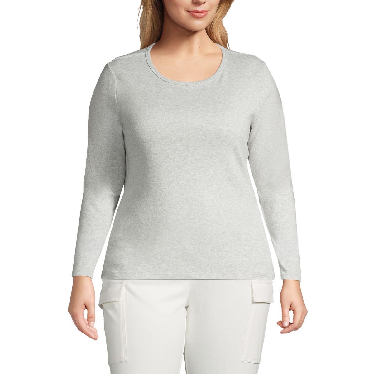 Plus Size Lands End Long Sleeve Crewneck Tee, Womens Product Image