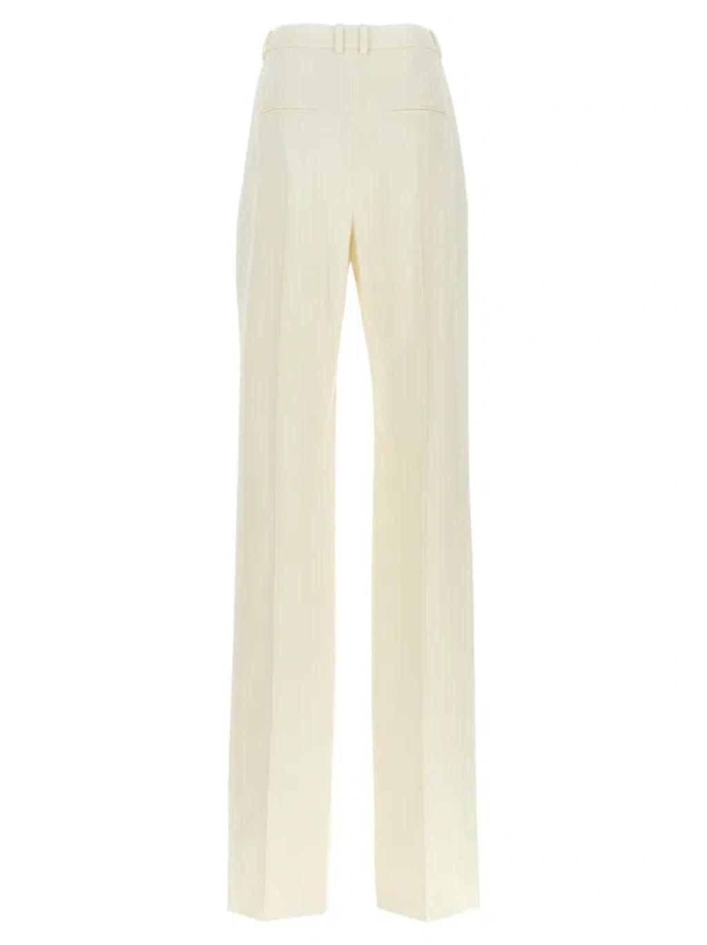 Gabardine Trousers Pants In White Product Image