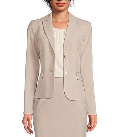 Calvin Klein Petite Size Notch Collar Long Sleeve Jacket Product Image