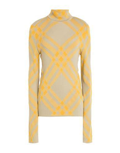 BURBERRY Woman Turtleneck Yellow Size L Wool, Polyester, Polyimide, Elastane Product Image