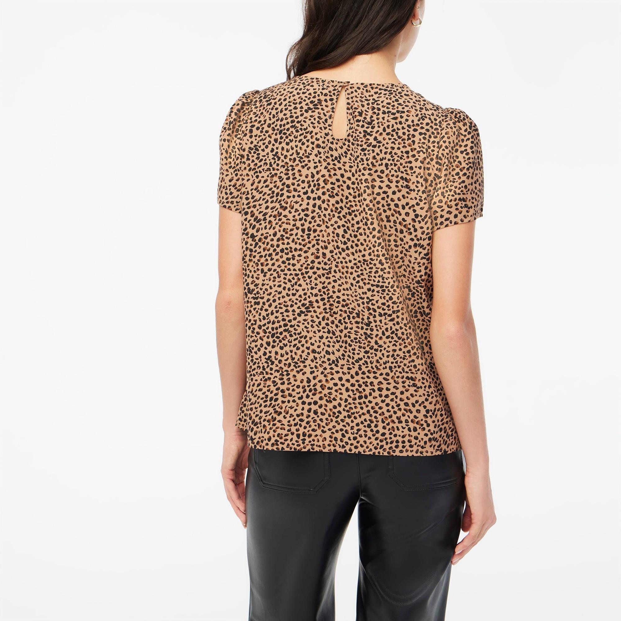 Printed short-sleeve crepe top Product Image