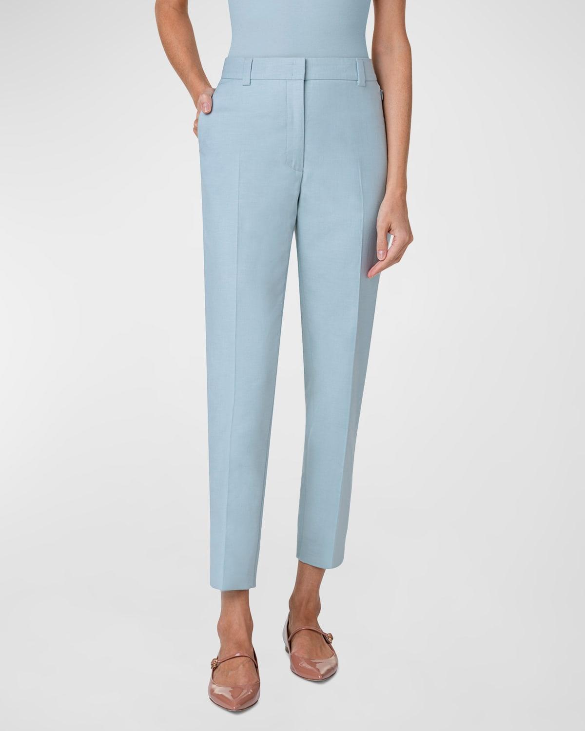 Maxima Cotton Silk Stretch Double Face Cropped Pants Product Image