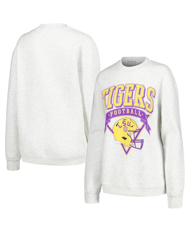 Womens Established & Co. Ash Lsu Tigers Logo Pullover Sweatshirt Product Image