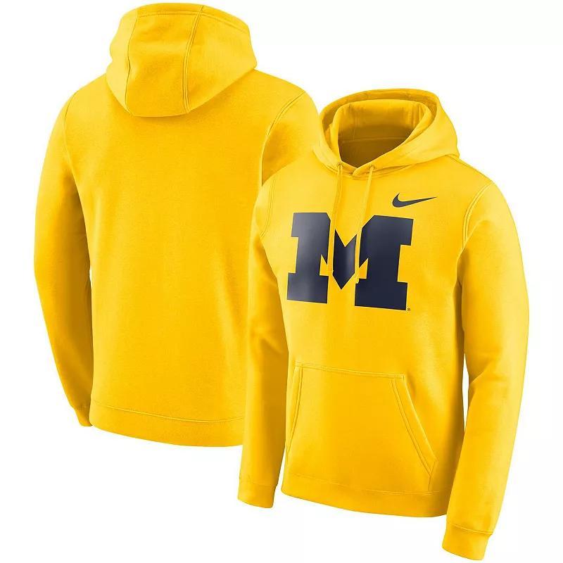 Mens Nike Maize Michigan Wolverines Logo Club Fleece Pullover Hoodie Product Image