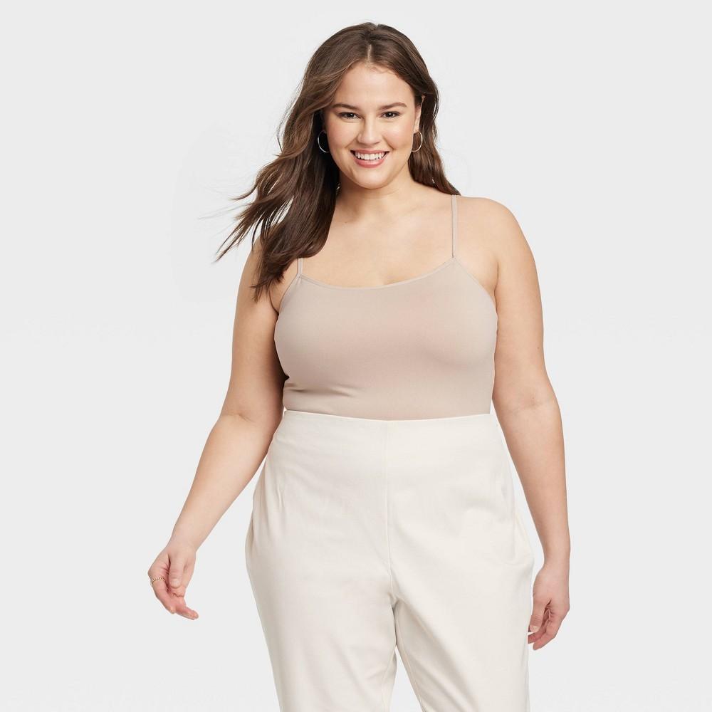 Womens Easy Seamless Cami - A New Day Beige 1X Product Image