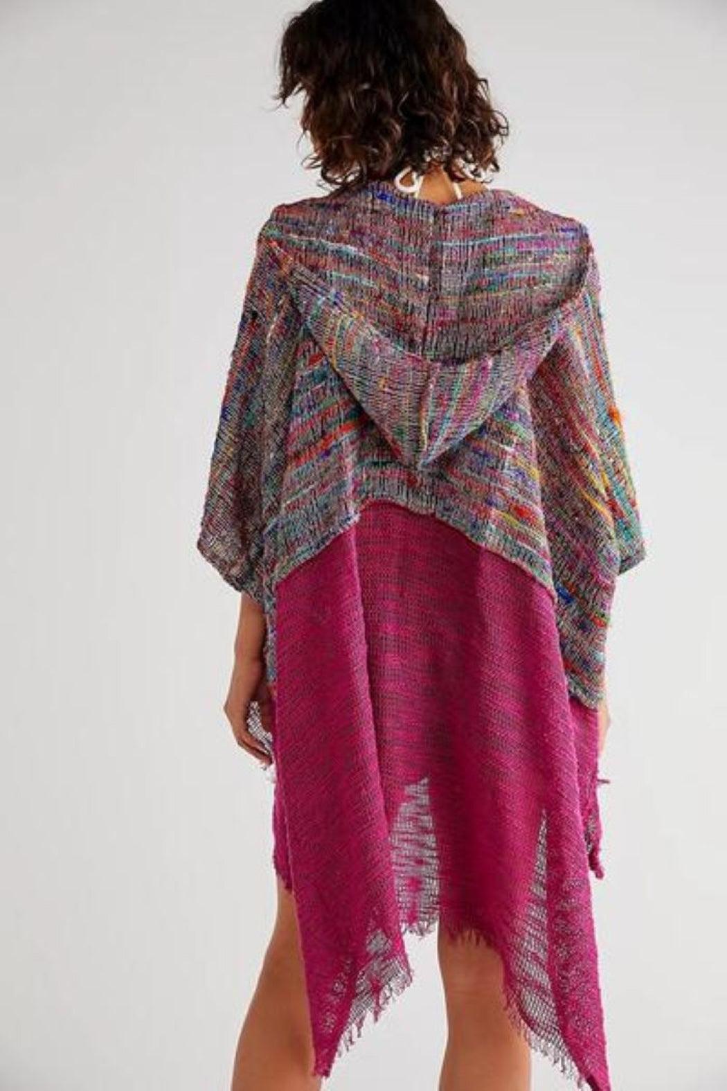 Rainbow Sari Hooded Kimono Product Image