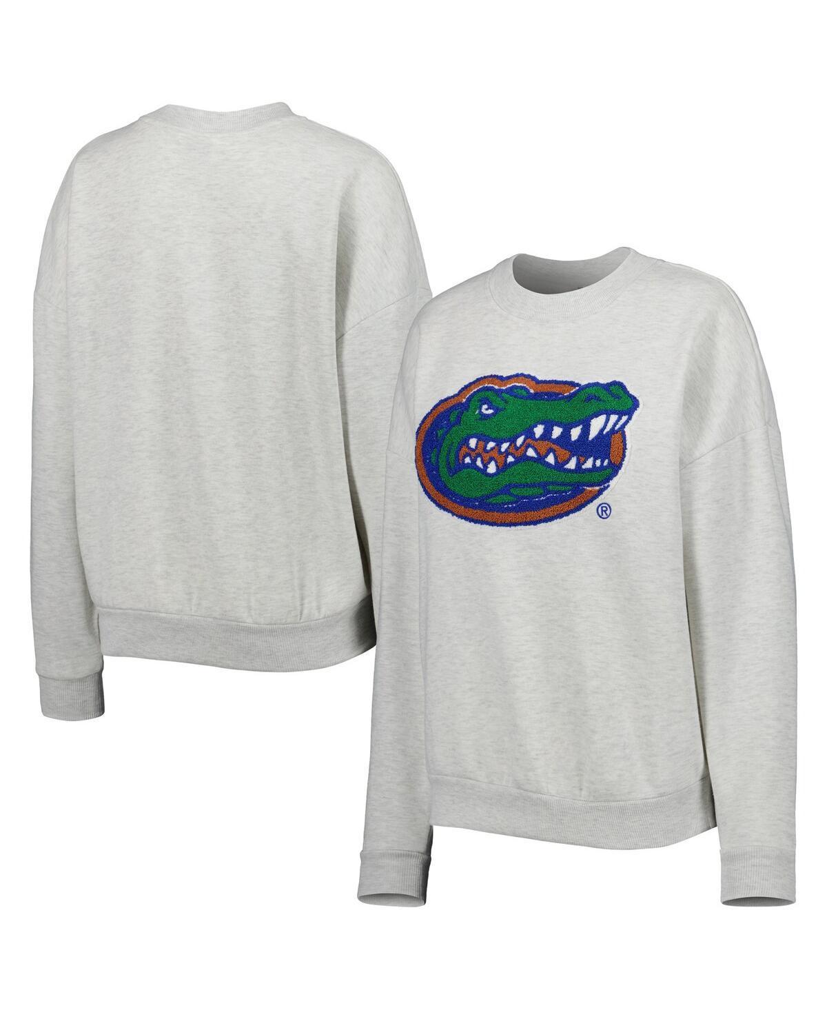 Womens Gameday Couture Heather Gray Florida Gators Chenille Patch Fleece Pullover Sweatshirt Product Image