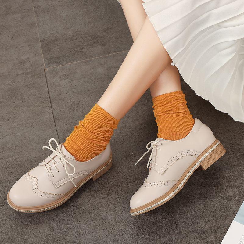 Faux Leather Lace-Up Shoes Product Image