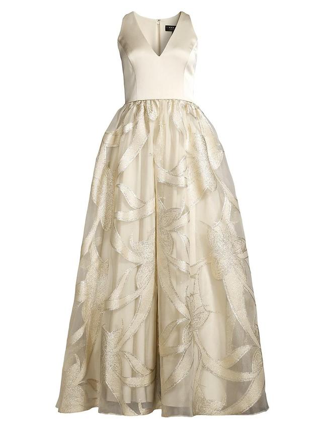 Womens Metallic Jacquard Ballgown Product Image