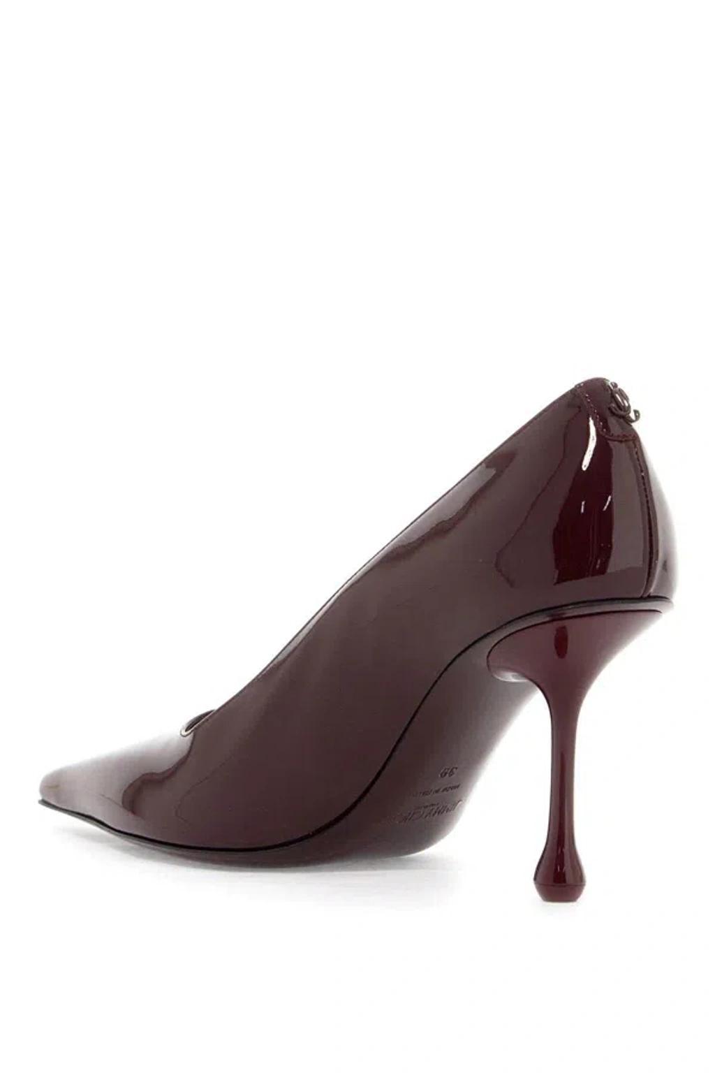 JIMMY CHOO Burgundy Nappa Leather Ixia Pumps In Purple Product Image