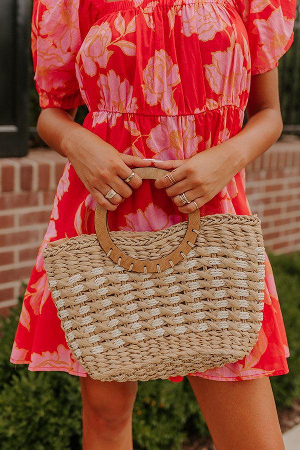 Barbados Bound Raffia Bag In Tan Product Image