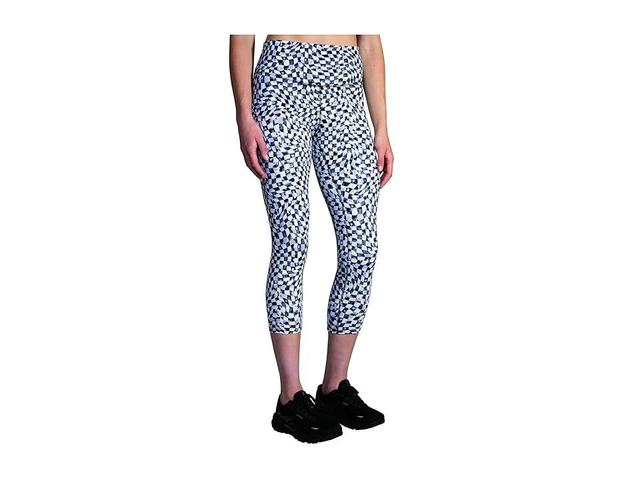 Brooks Spark Capri (Speed Check Black Women's Clothing Product Image