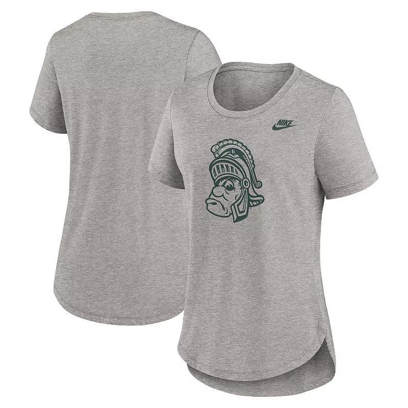 Womens Nike Heather Gray Michigan State Spartans Legacy Tri-Blend T-Shirt Product Image