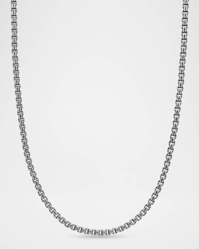 Men's Double Box Chain Necklace in Silver, 2.6mm, 22"L Product Image