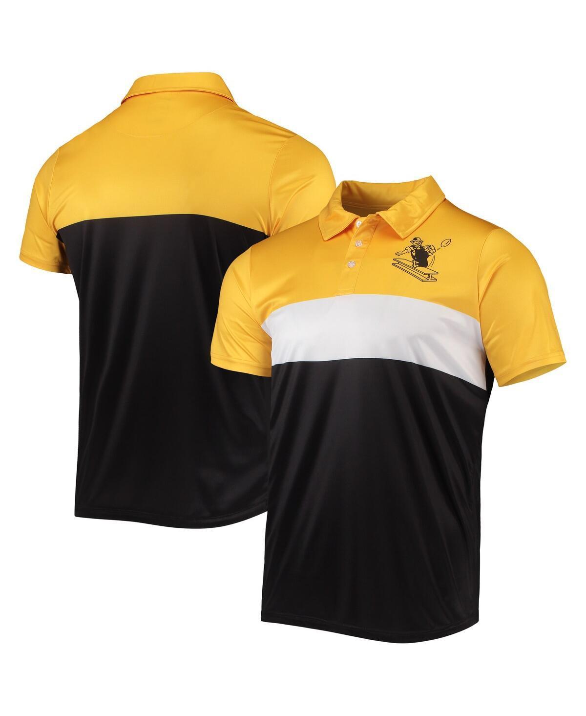 Mens FOCO /Black Pittsburgh Steelers Retro Colorblock Polo Product Image