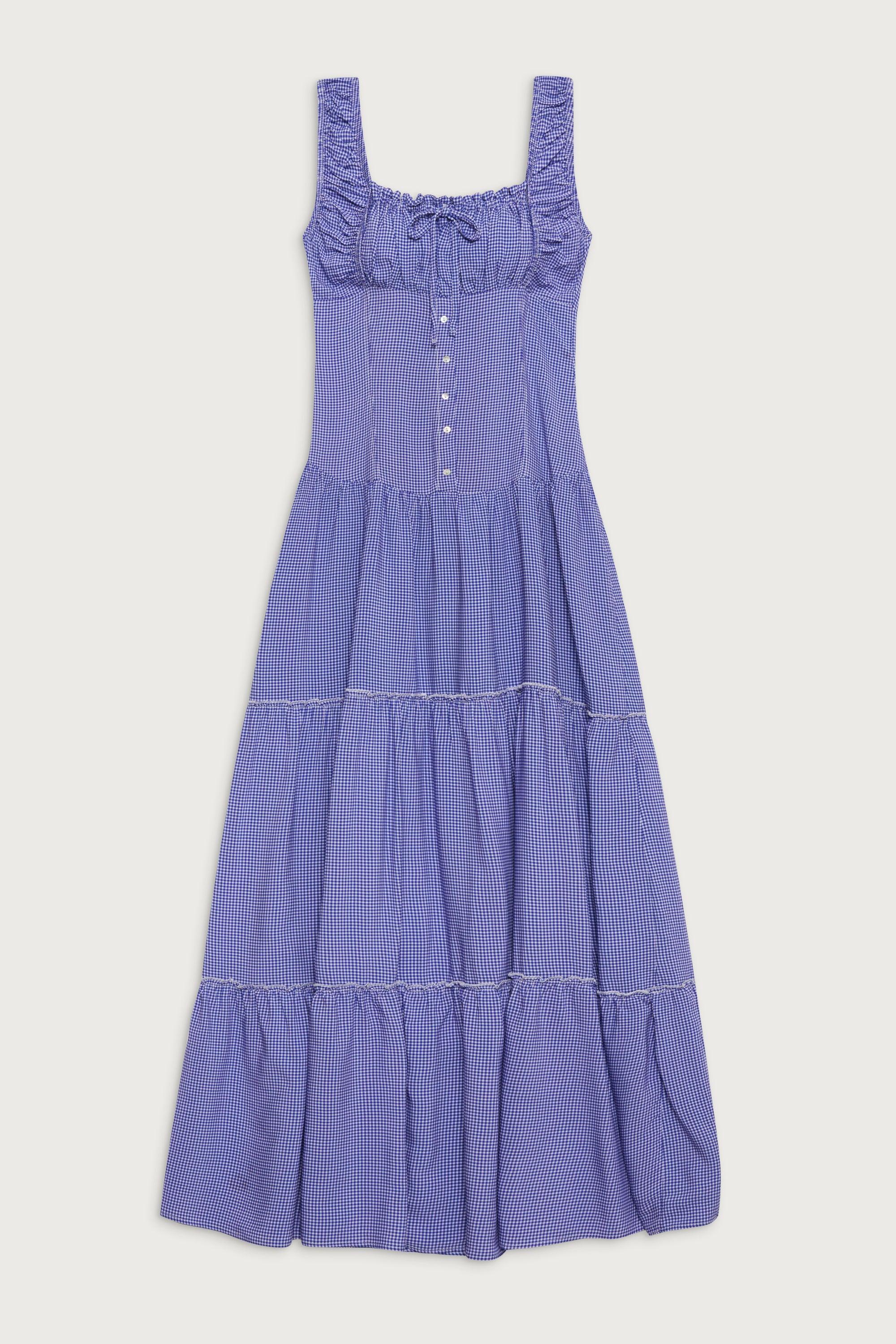 Christabelle Ruffle Maxi Dress - Sailor Gingham Product Image