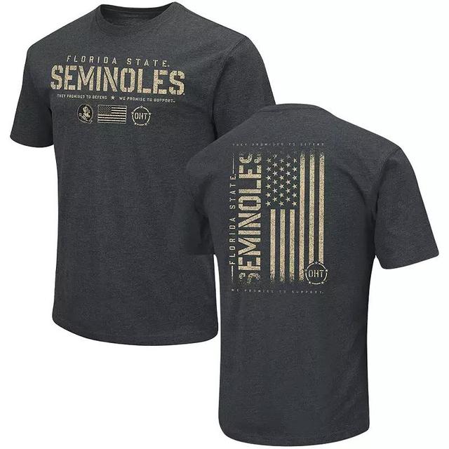 Mens Colosseum Heathered Black Florida State Seminoles Oht Military-Inspired Appreciation Flag 2.0 T-shirt Product Image