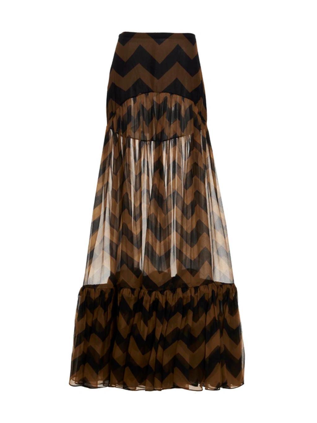 Chevron Long Skirt Skirts In Multicolor Product Image