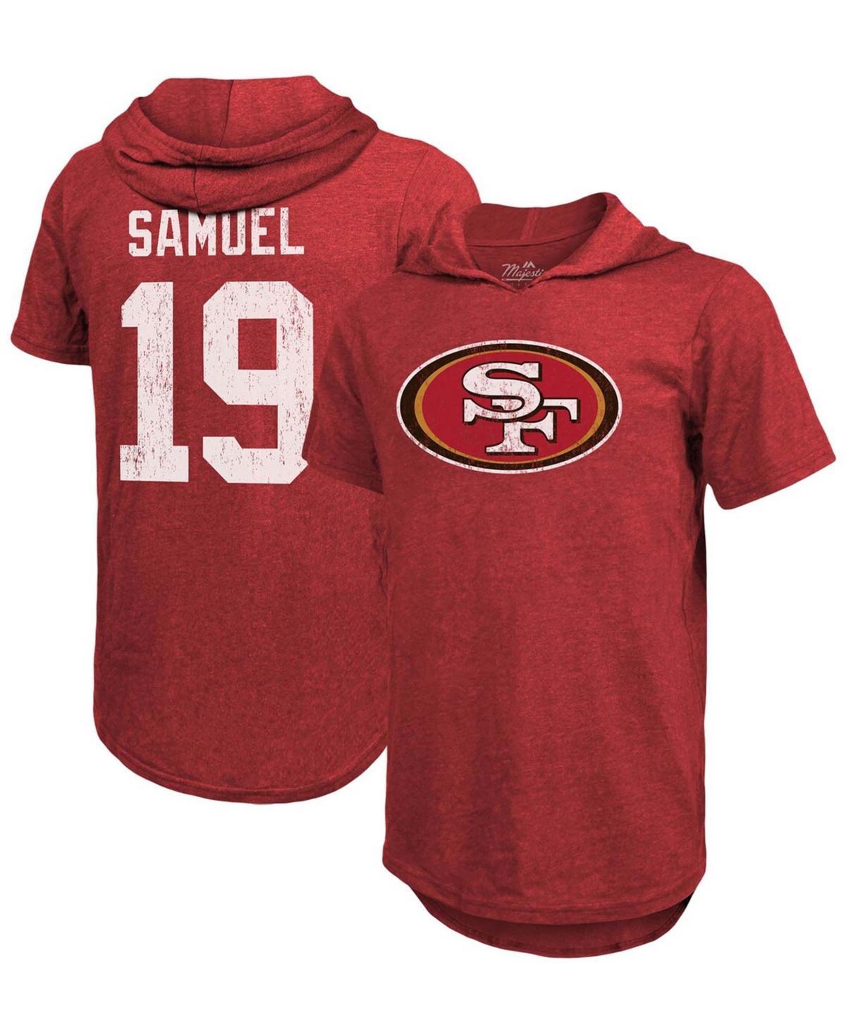 Mens Deebo Samuel Scarlet San Francisco 49Ers Player Name Number Tri-Blend Hoodie T-shirt Product Image