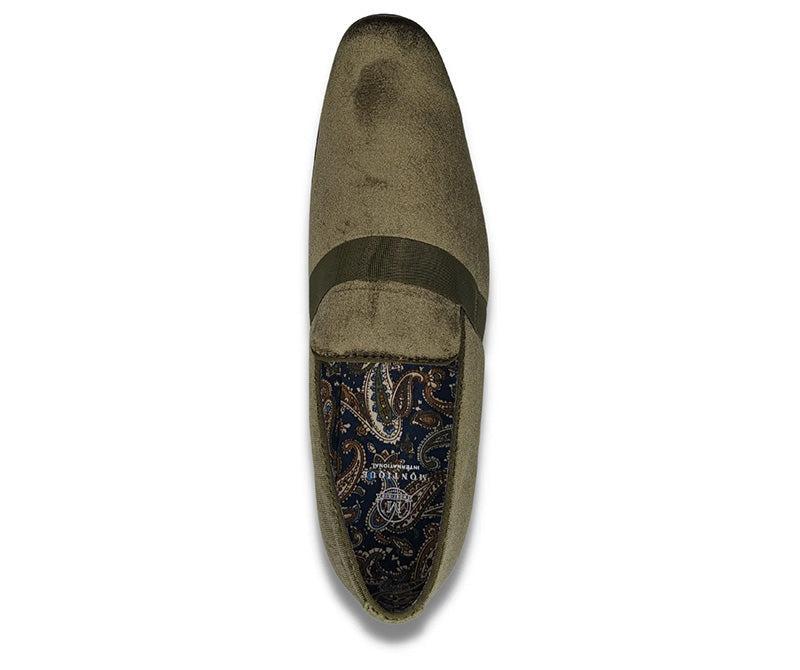 (Size 12) Olive Solid Velvet Loafer Product Image