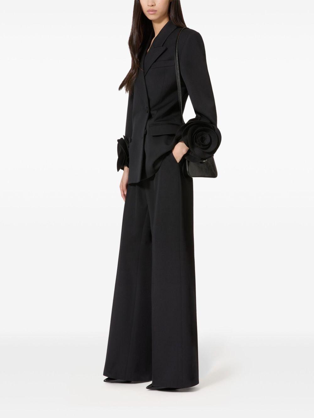 Virgin Wool Wide-leg Tailored Trousers In Black product image