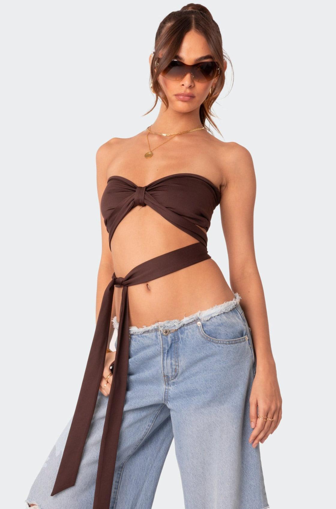 Wyatt Wrap Tie Bandeau Top Product Image