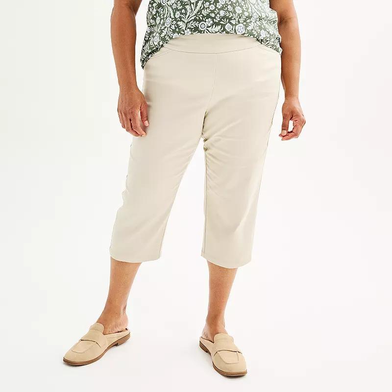 Plus Size Croft & Barrow Effortless Stretch Capri Pants, Womens Product Image