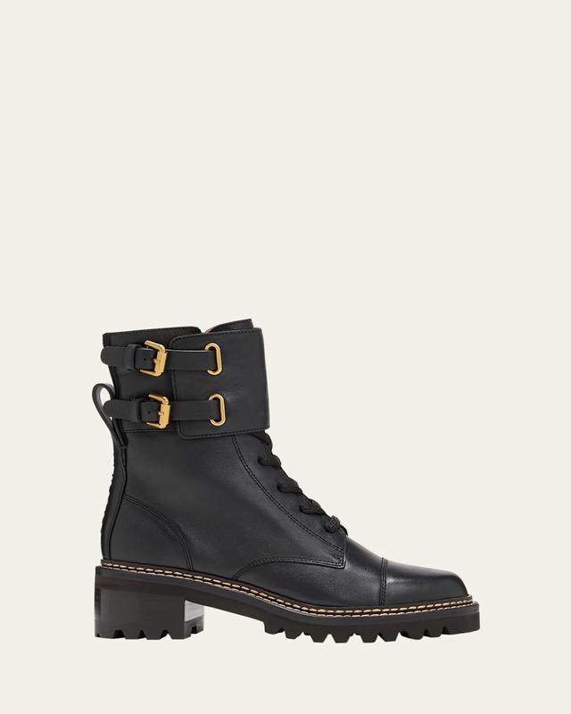 Womens Mallory Leather Combat Boots Product Image