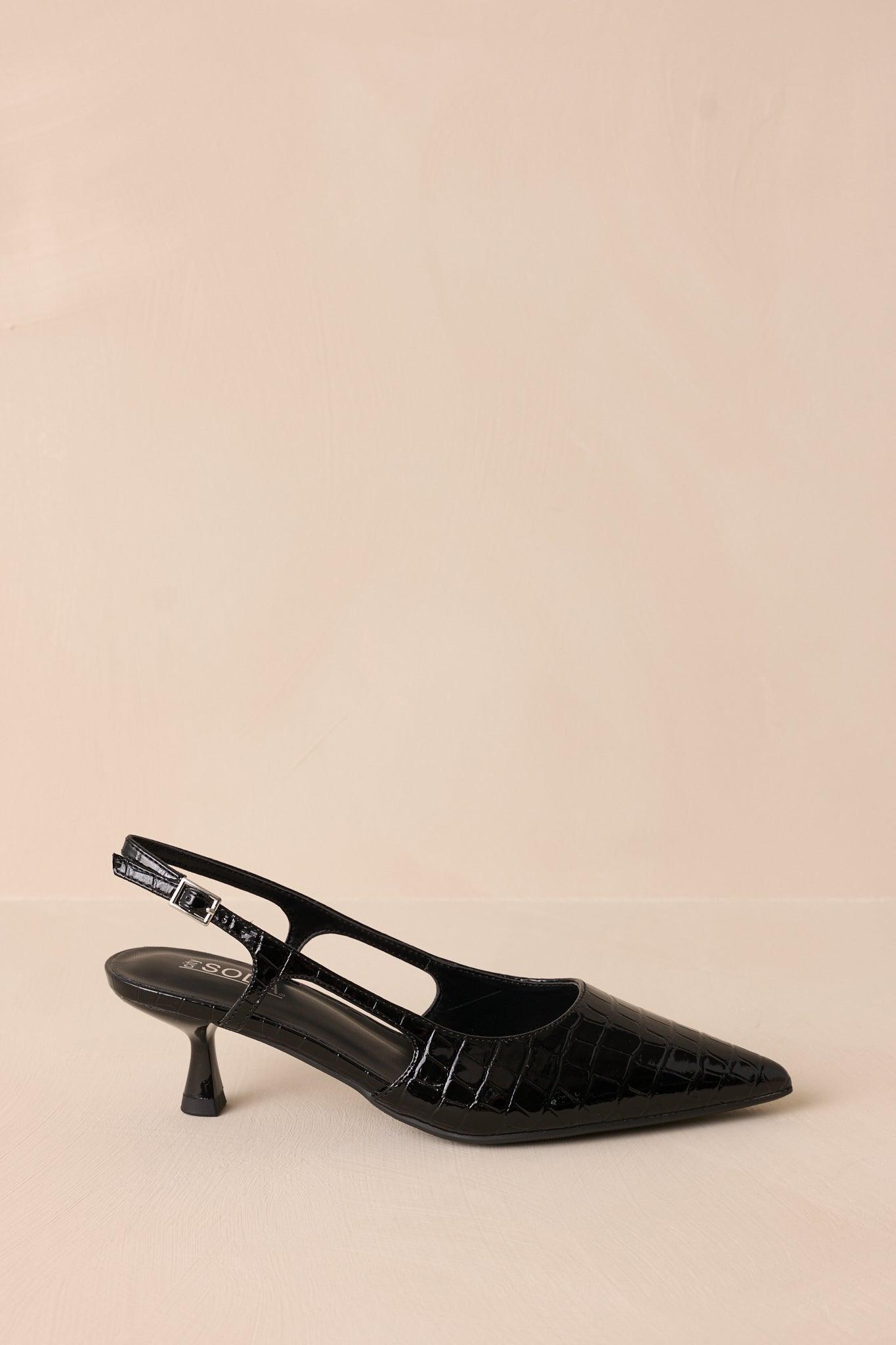 Fiercely Stunned Black Kitten Heels Product Image