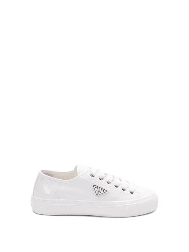 PRADA Leather Sneakers In White Product Image