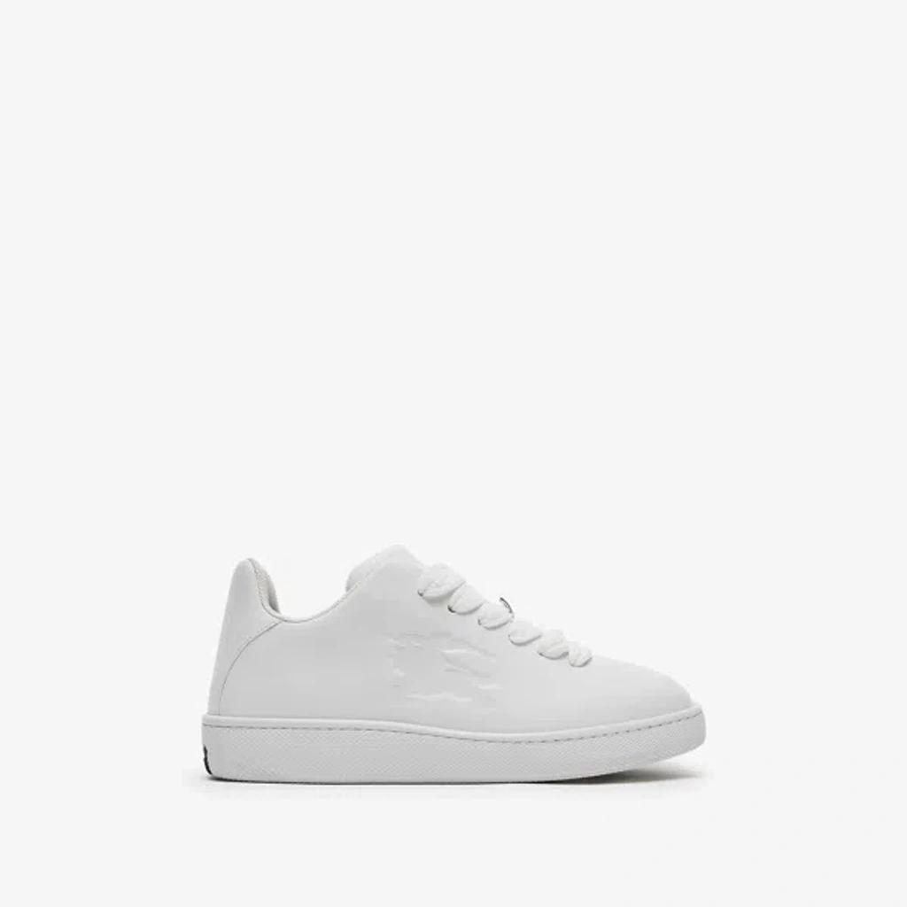 BURBERRY Leather Box Sneakers In White Product Image