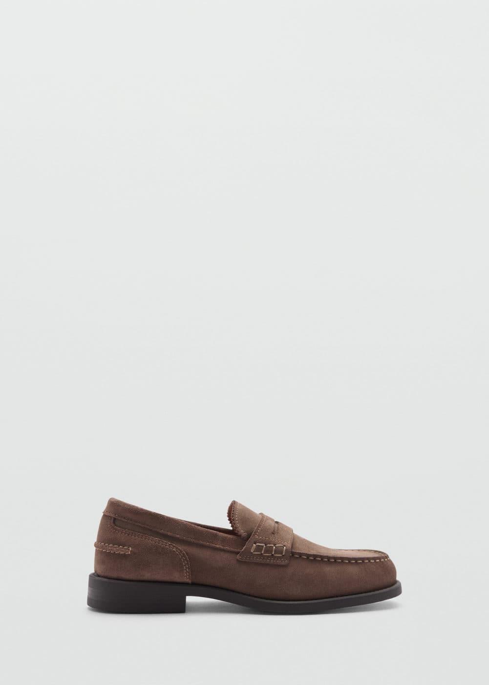 MANGO MAN - Suede leather loafers medium brownMen Product Image